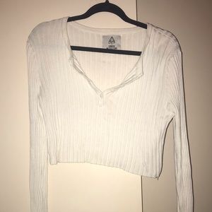 White Crop Top Sweater